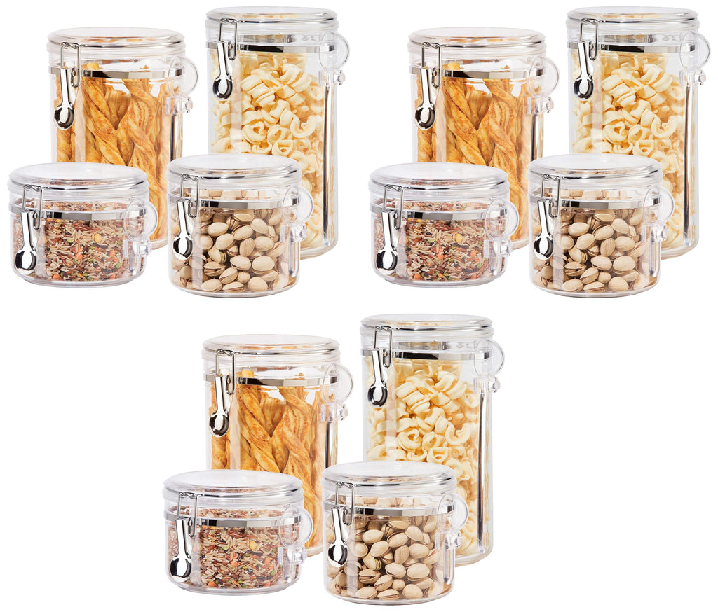 Oggi Airtight Clear Canister Set with Clamp Lids