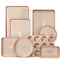 HONGBAKE 9-Piece Nonstick Bakeware Set with Cookie Sheets
