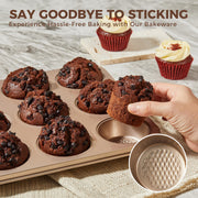HONGBAKE 9-Piece Nonstick Bakeware Set with Cookie Sheets