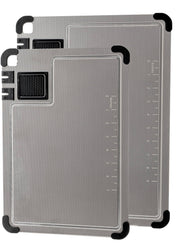 2-Pack Stainless Steel Cutting Boards with Knife Sharpener